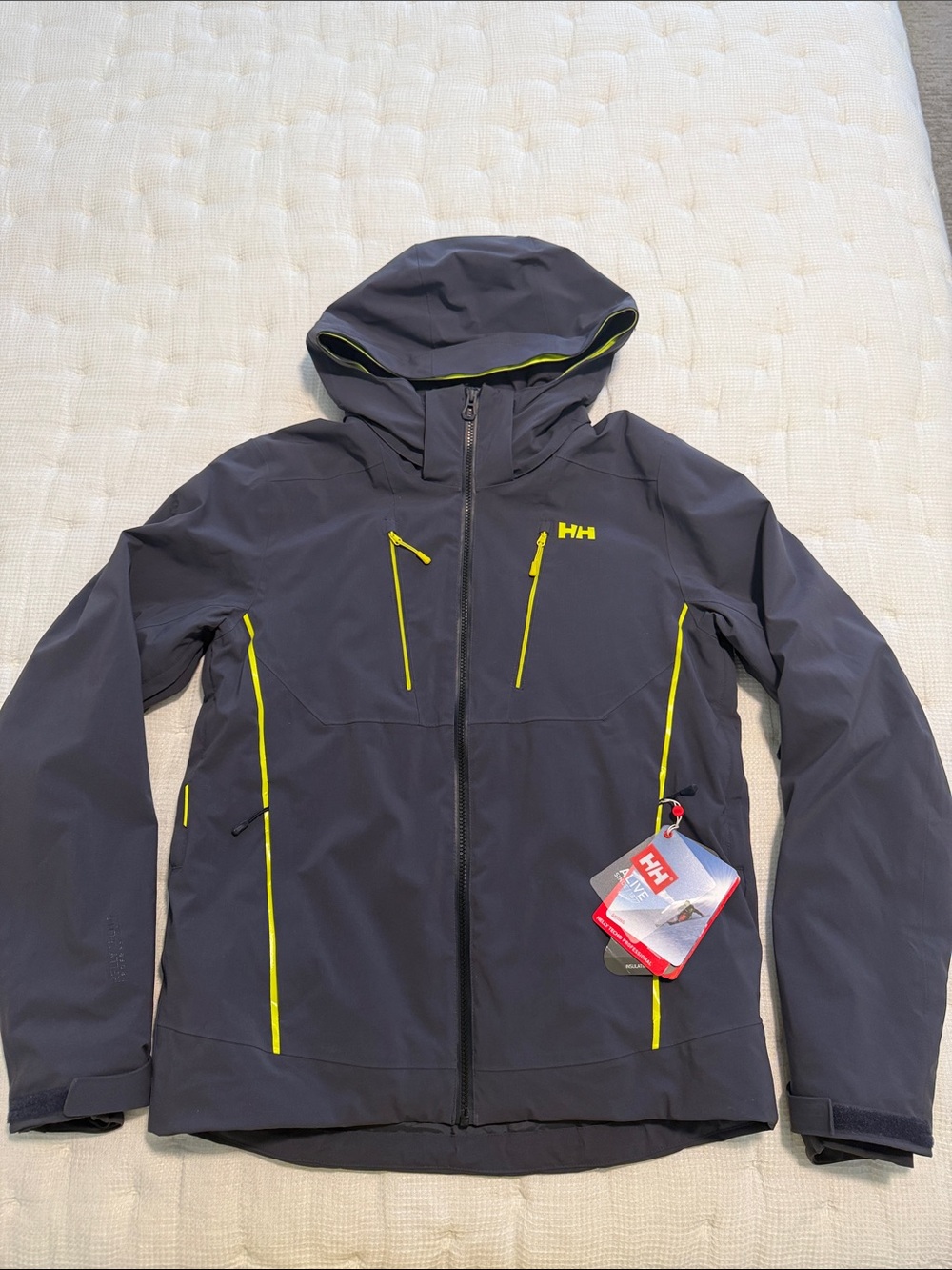 Helly Hansen Alpha 3.0 Ski Jacket Men’s Medium NWT Graphite Blue PrimaLoft RECCO